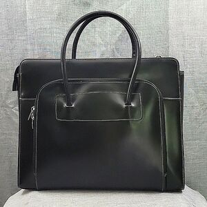 Mcklein Lake Forest Ladies Leather Laptop BriefCase W/ Removable Sleeve - Black 